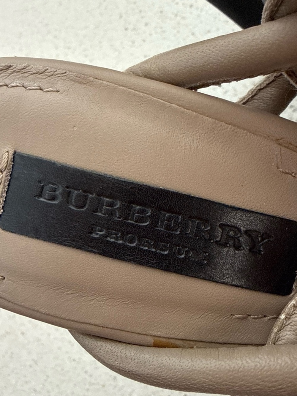 Burberry Taupe Knotted Braided Platform Heels - Picture 4 of 4